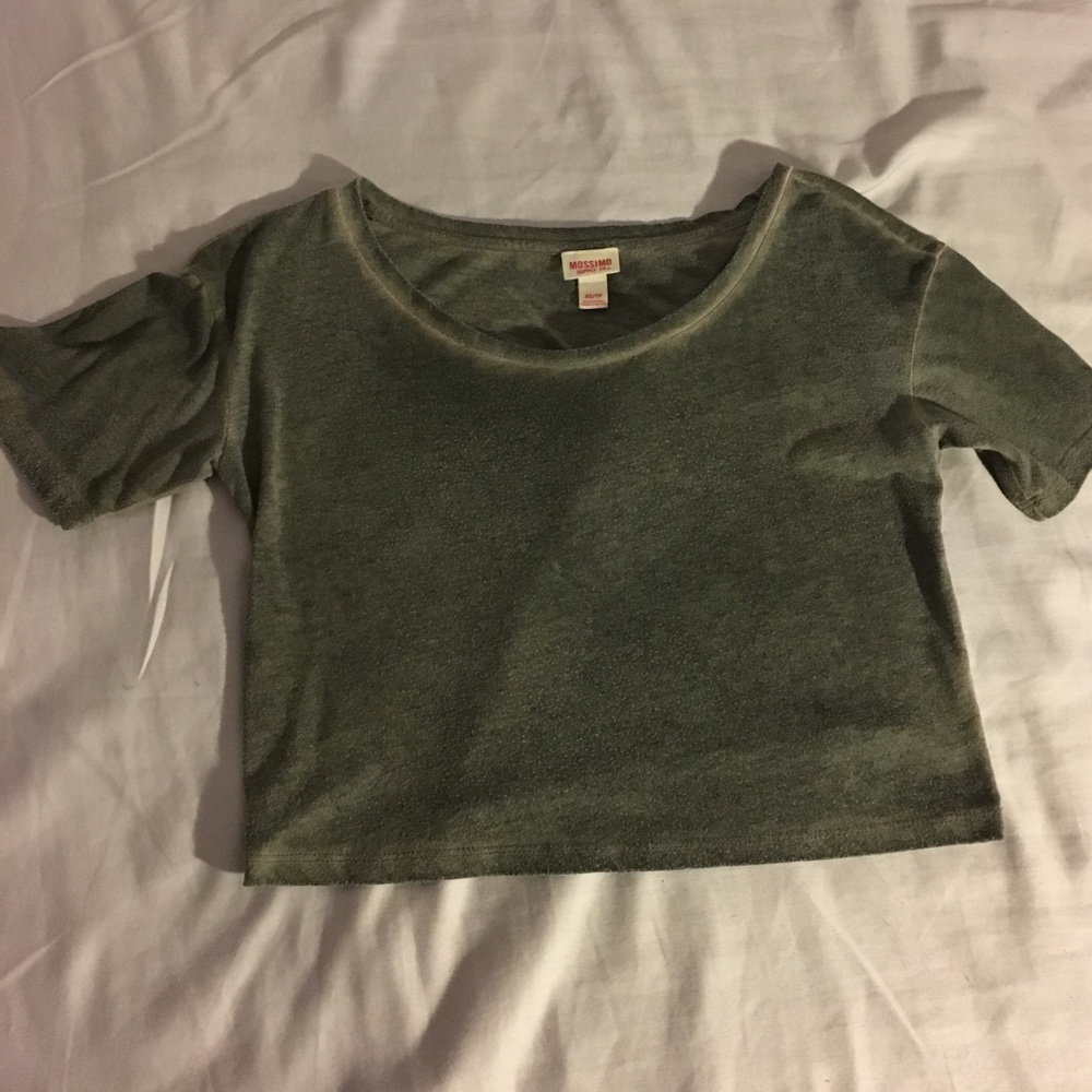 Green Faded Crop Top